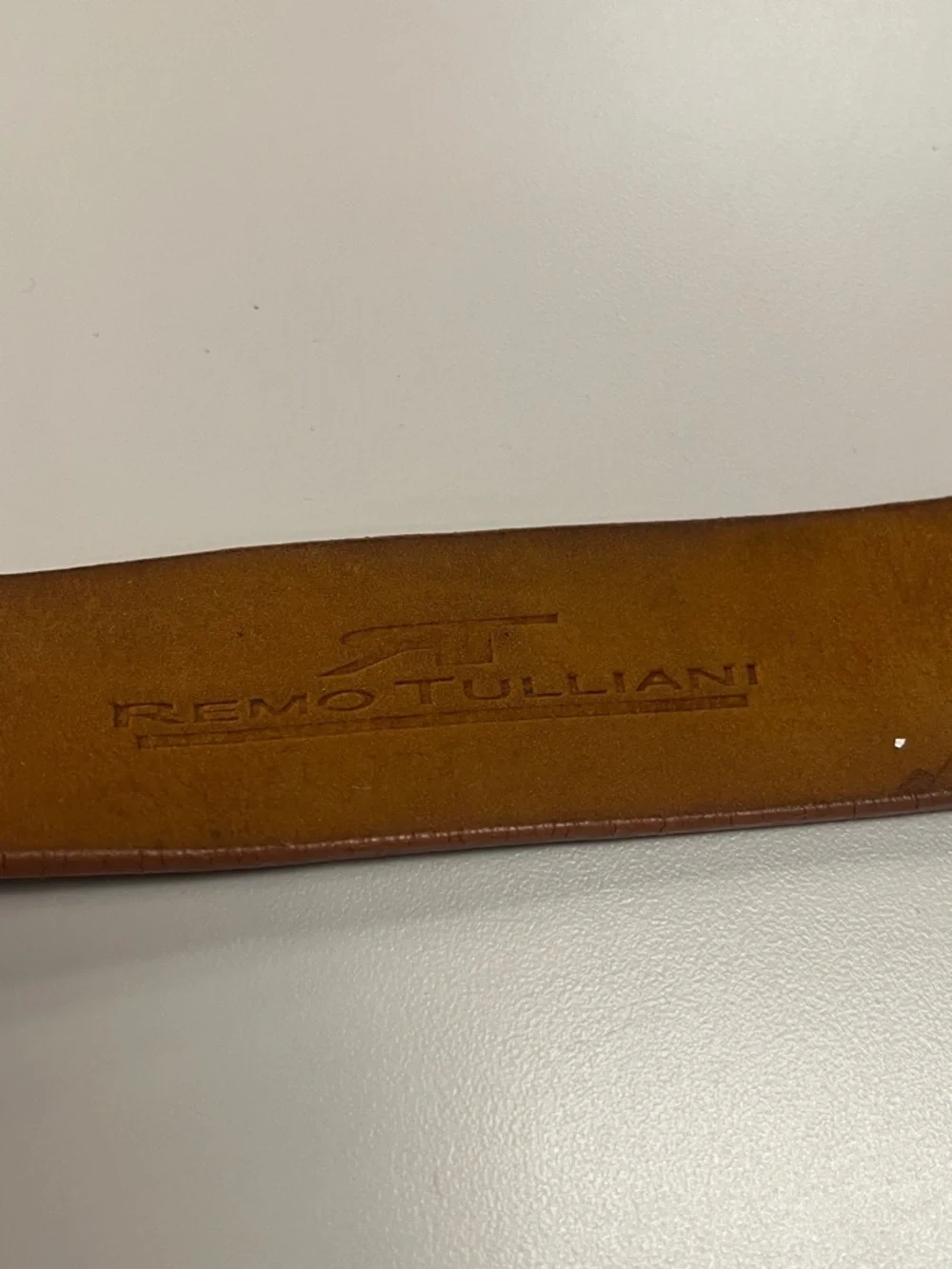 Remo Tulliani Textured Brown Leather Belt with Silver Buckle